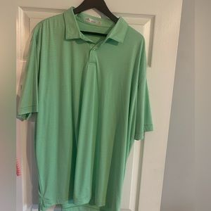 PETER MILLAR • MENS GOLF SHIRT • XXL• GREEN STRIPES